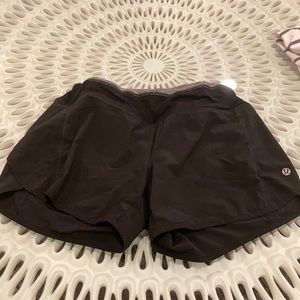 Black Lululemon athletic shorts